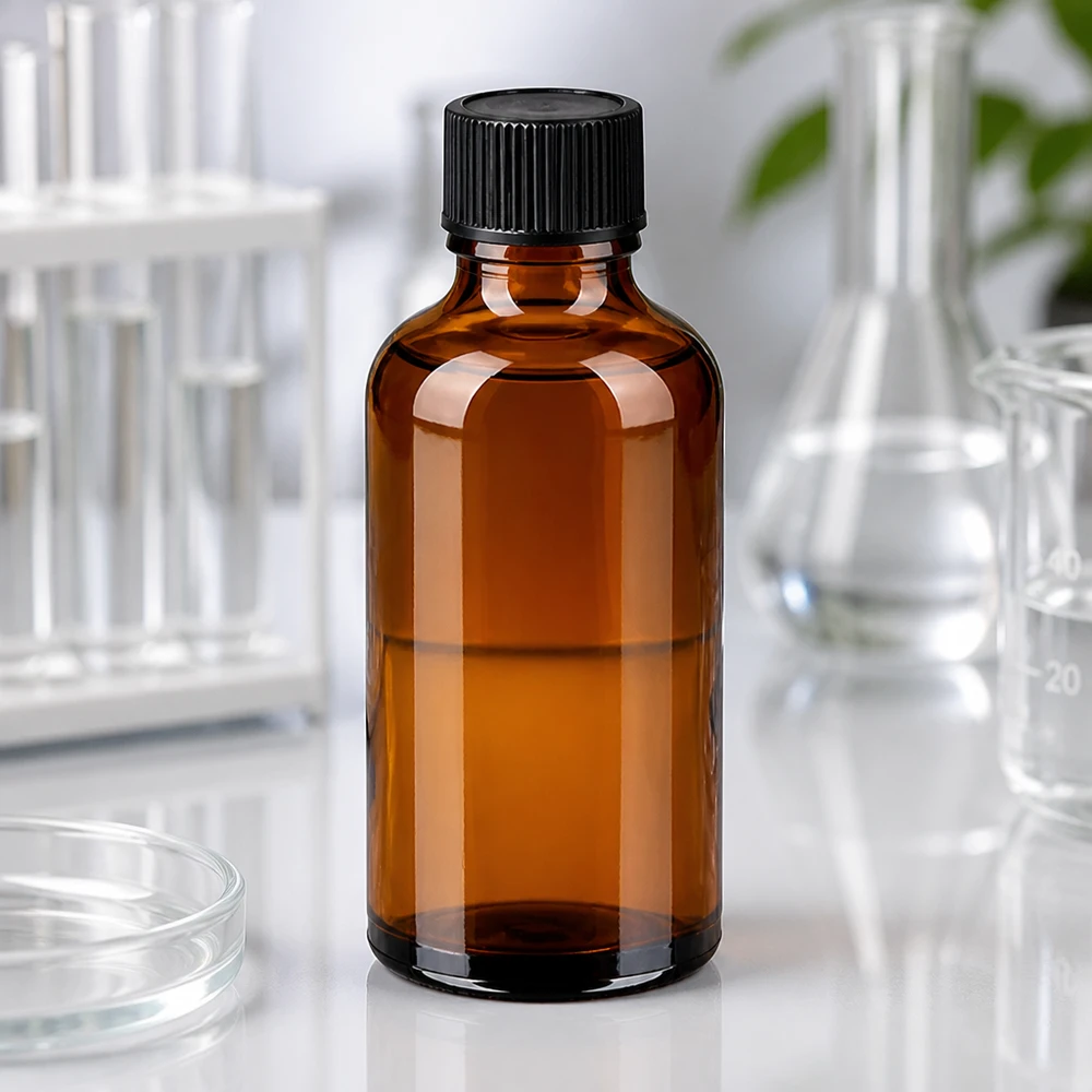 50ml Tropfflasche 1mm schwarz Standardverschluss BrownLine UT18/50 50ml Tropfflasche BrownLine Serie mit schwarzer UT18 Kappe für sichere Aufbewahrung