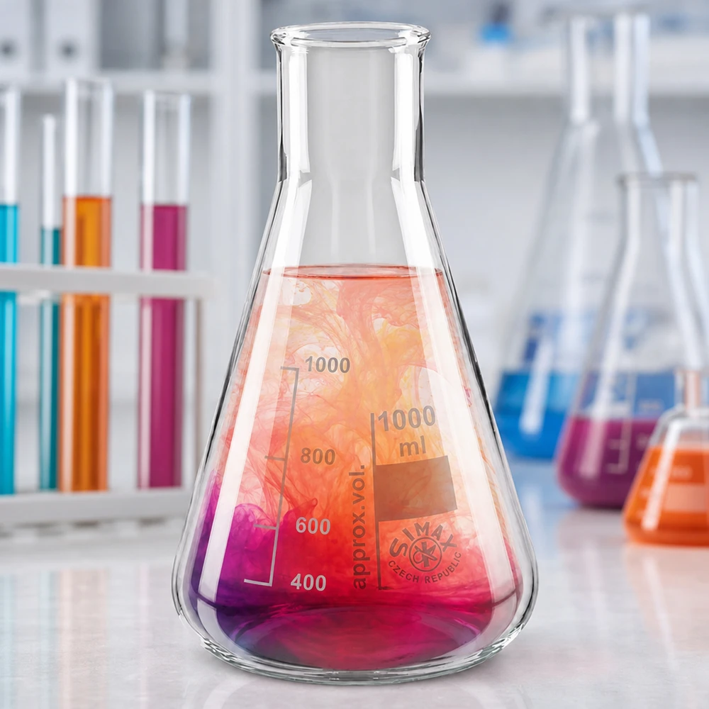 Erlenmeyerkolben 100ml Weithals Wissenschaftlicher Erlenmeyerkolben 100ml Weithals für Titration und analytische Verfahren