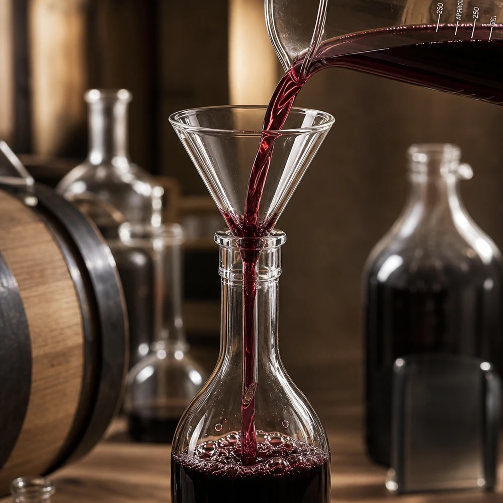 Trichter ø35mm Kalk-Soda, Winkel 60°, Kurzstil Praktischer Labortrichter 35mm Öffnung aus chemikalienbeständigem Kalk-Soda-Glas mit Kurzstiel