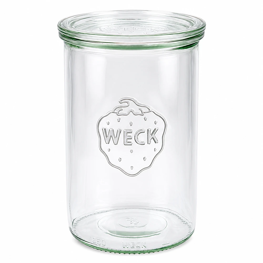 1000ml Sturzglas mit Glasdeckel WECK RR100 WECK Sturzglas 1000ml mit Glasdeckel RR100 Einmachglas transparent leer für Vorratshaltung und Konservierung