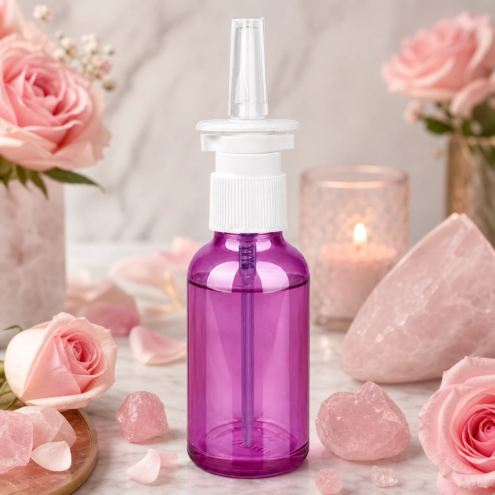 Wiederverwendbare 30ml Nasensprayflasche in elegantem Lila mit umweltfreundlichem Design für Nachhaltigkeit