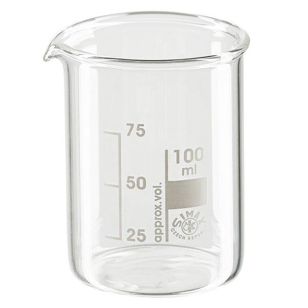 Becherglas 100ml Borosilikatglas, niedrige Form Becherglas 100ml Borosilikatglas, niedrige Form