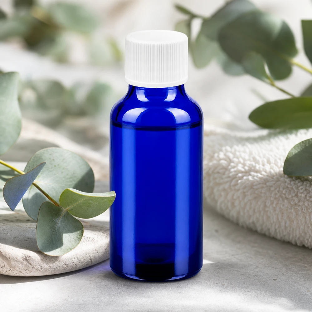 20ml Flasche 11mm Schraubverschluss weiß Standard BlueLine UT18/20 Vielseitige 20ml Glasflasche in Apothekerqualität blau für Mischungen und Konzentrate