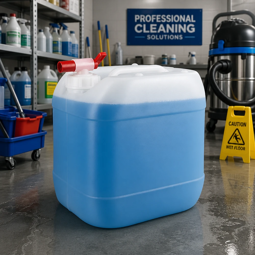 Kanister 15 Liter mit Auslaufhahn Transluzenter Vorratskanister 15 Liter mit Füllstandsanzeige und rotem Hahn für Reinigungsmittel