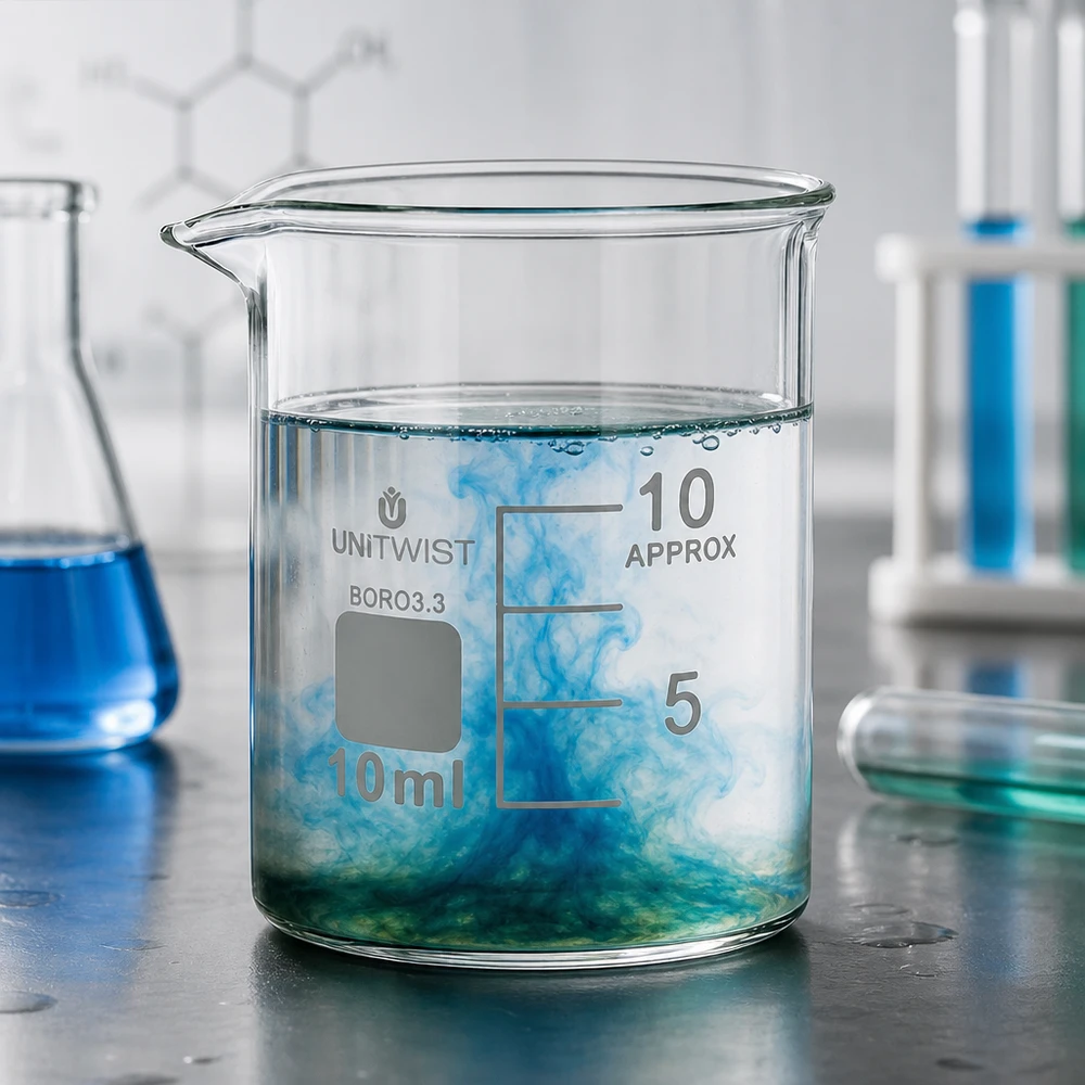 UNiTWIST Laborglas 10ml zylindrische niedrige Form aus chemikalienbeständigem Borosilikat 3.3