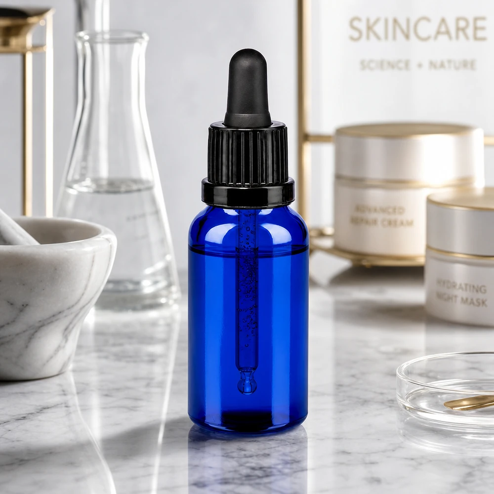 20ml Pipettenflasche schwarz Originalitätsverschluss BlueLine UT18/20 Kompakte 20ml Pipettenflasche blau - optimale Portionierung von Seren und Tinkturen