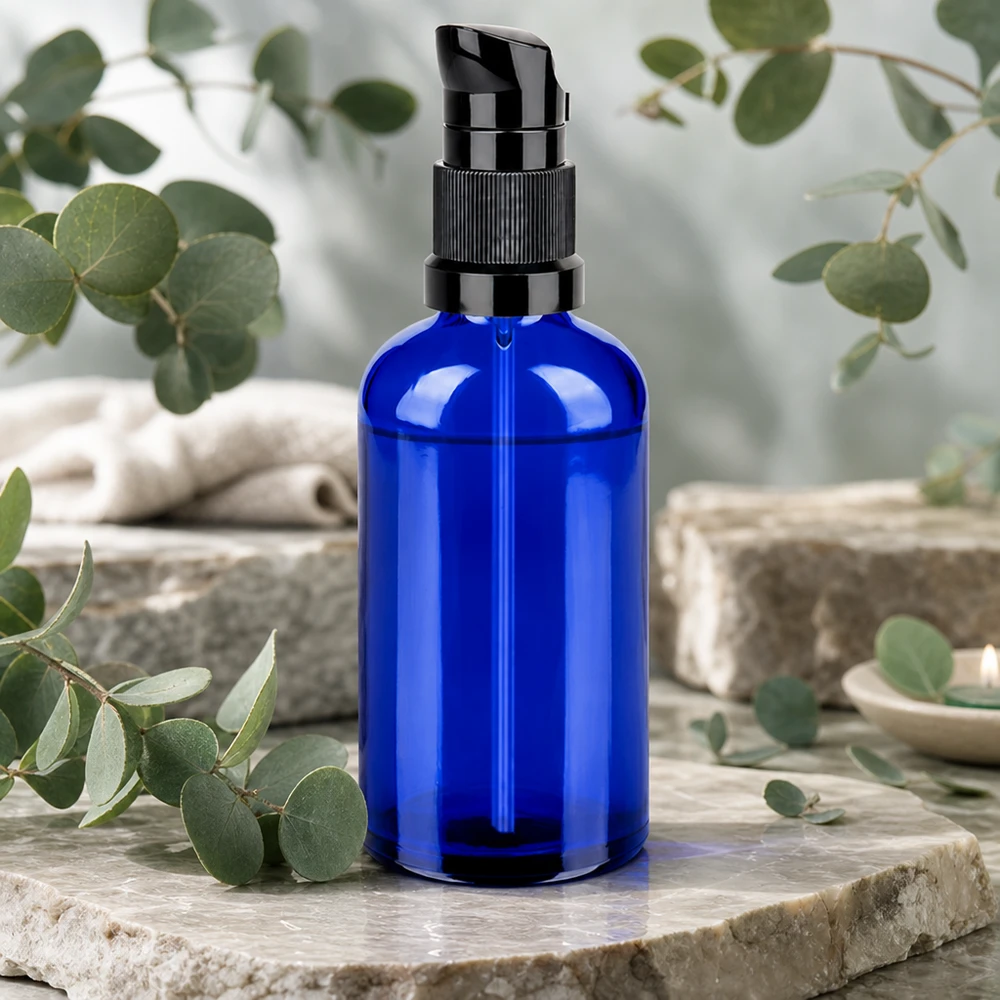 100ml Pumpflasche schwarz Standardverschluss BlueLine UT18/100
