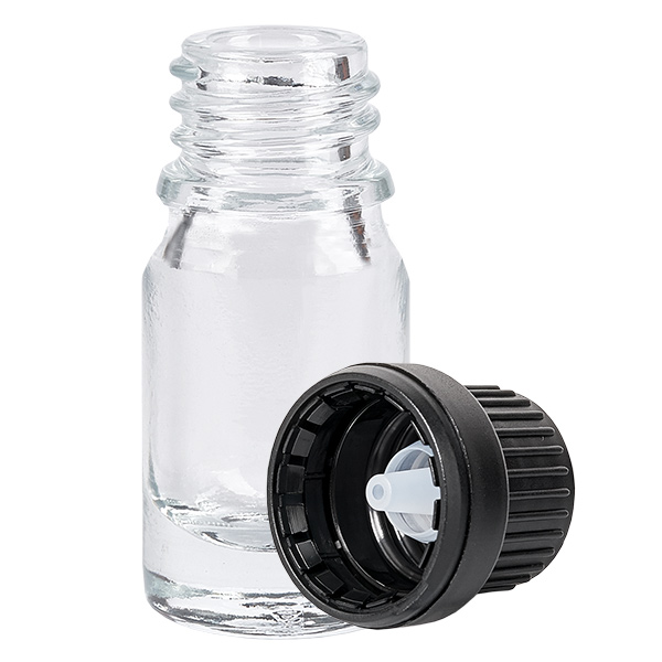 5ml Tropfflasche 2mm schwarz Originalitätsverschluss ClearLine UT18/5 5ml Tropfflasche 2mm schwarz Originalitätsverschluss ClearLine UT18/5