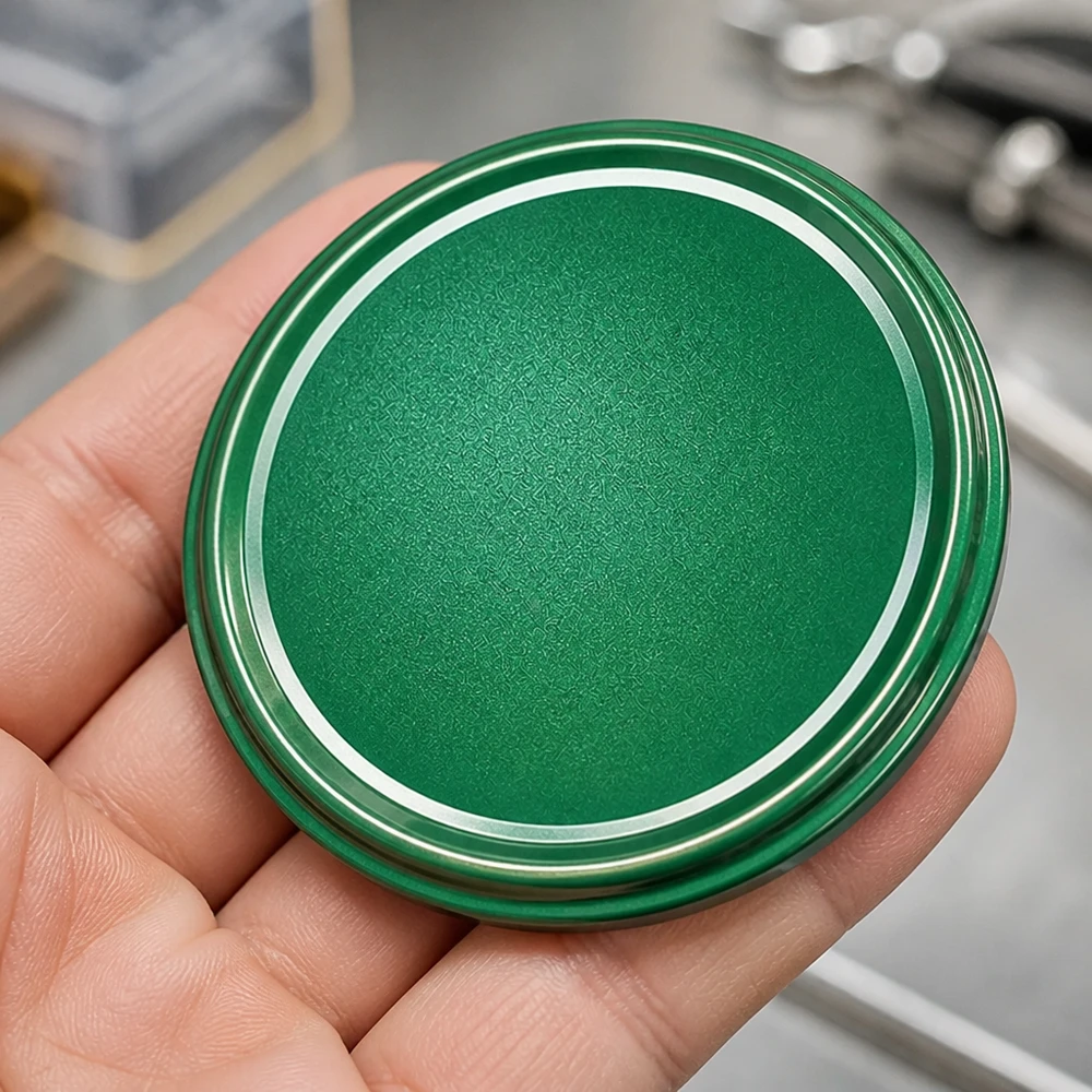 Einfarbig grüner Schraubdeckel 82mm BasicSeal TO82 mit silbernem Rand UNiTWIST