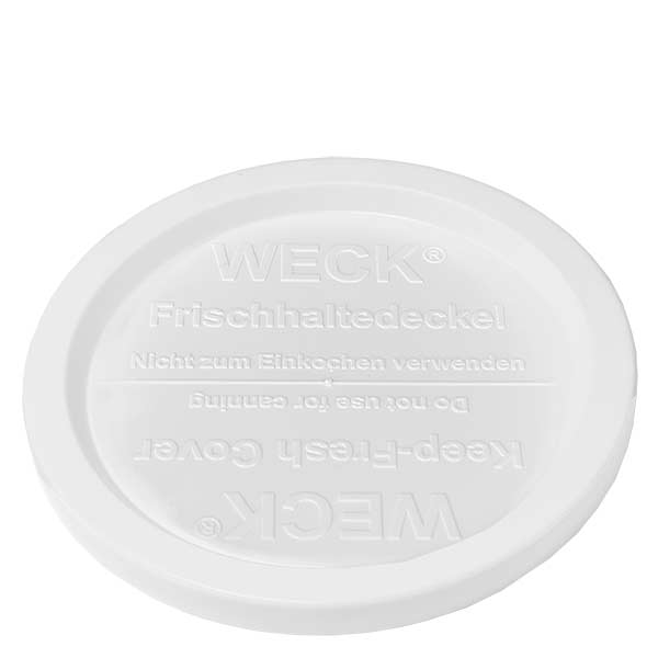 1000ml Sturzglas mit Frischedeckel WECK RR100 WECK Frischhaltedeckel weiß für 280ml Gugelhupfglas RR100 Ersatzdeckel mit Beschriftung und Reliefmuster