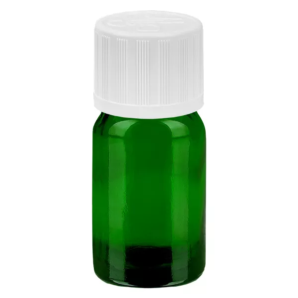 5ml Flasche 11mm Schraubverschluss weiß Standard Kindersicherung GreenLine UT18/5