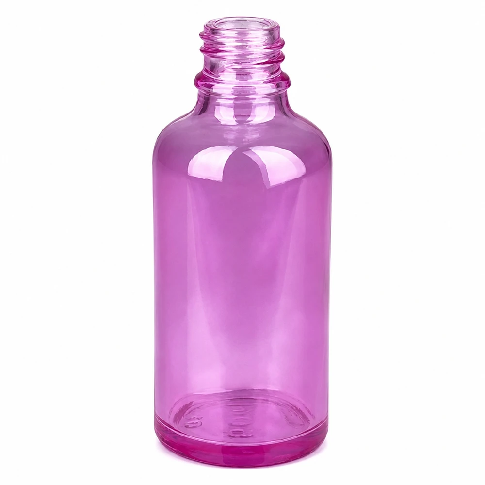 50ml Nasensprayflasche weiß/transparent Standard PurpleLine. UT18/50 Kleine 50ml Glasflasche in Purple-Optik für Nasensprays - praktische Größe für unterwegs