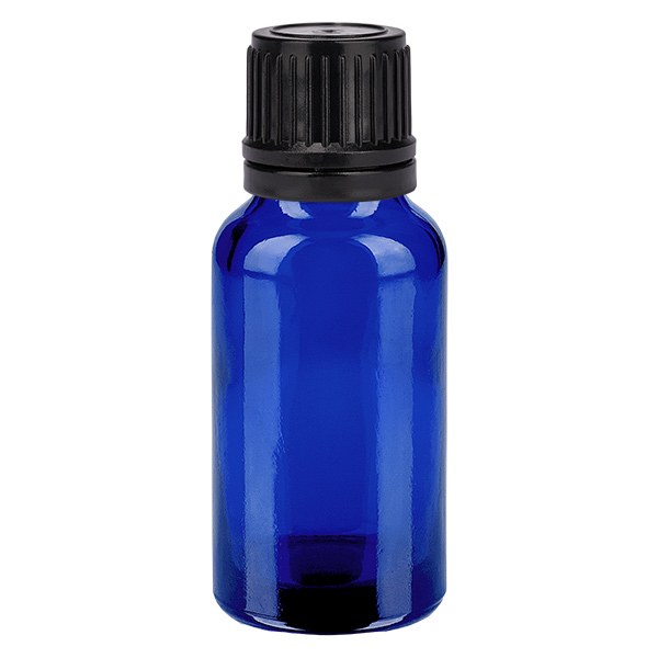 20ml Globuliflasche 3mm Giessring schwarz Originalitätsverschluss BlueL. UT18/20
