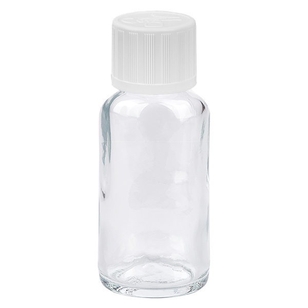 20ml Flasche 11mm Schraubverschluss weiß Originalitätsverschluss ClearLine UT18/20 20ml Flasche 11mm Schraubverschluss weiß Originalitätsverschluss ClearLine UT18/20