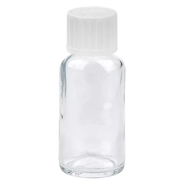 20ml Flasche 11mm Schraubverschluss weiß Originalitätsverschluss ClearLine UT18/20 20ml Flasche 11mm Schraubverschluss weiß Originalitätsverschluss ClearLine UT18/20
