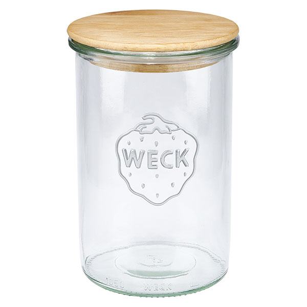 1000ml Sturzglas WECK RR100 mit Holzdeckel
