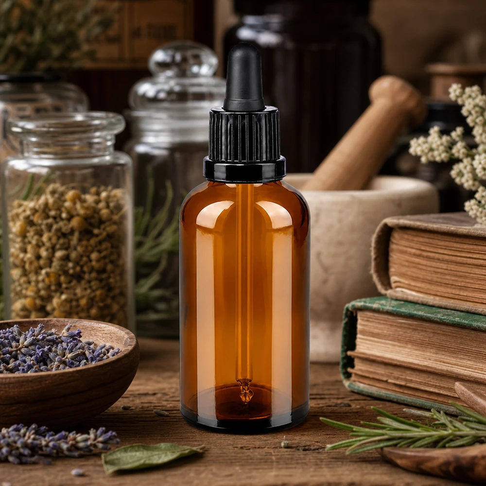 50ml Pipettenflasche schwarz Originalitätsverschluss BrownLine UT18/50 Kompakte 50ml Glasflasche mit Tropfer OV BrownLine UT18/50 perfekt für kleine Produktmengen