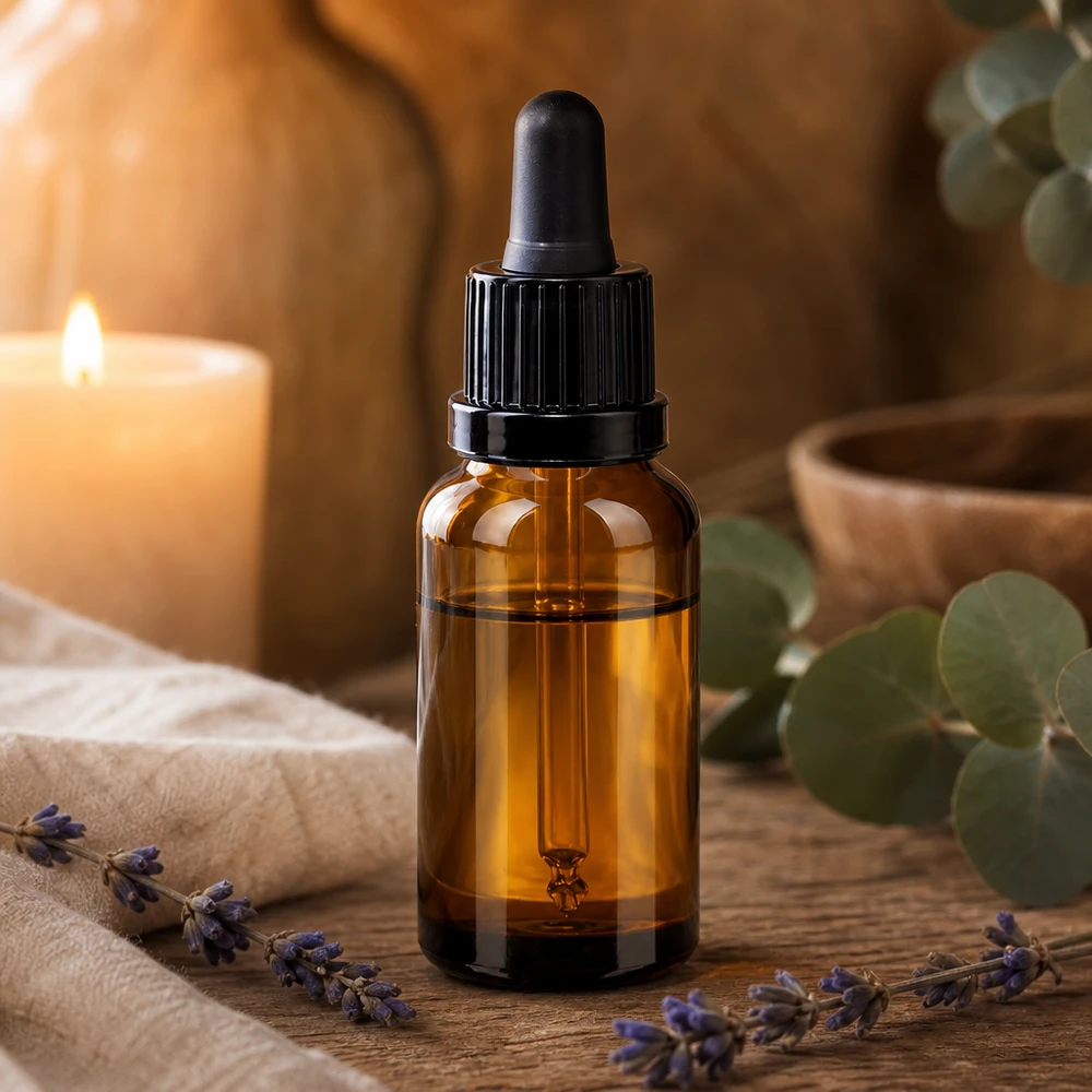 20ml Dosierungsflasche mit Glaspipette und schwarzem Gewinde für hygienische Entnahme