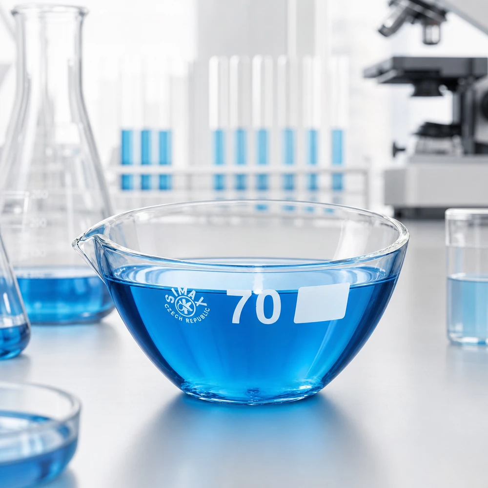 60ml Abdampfschale mit Ausguss aus temperaturbeständigem Borosilikat für thermische Anwendungen