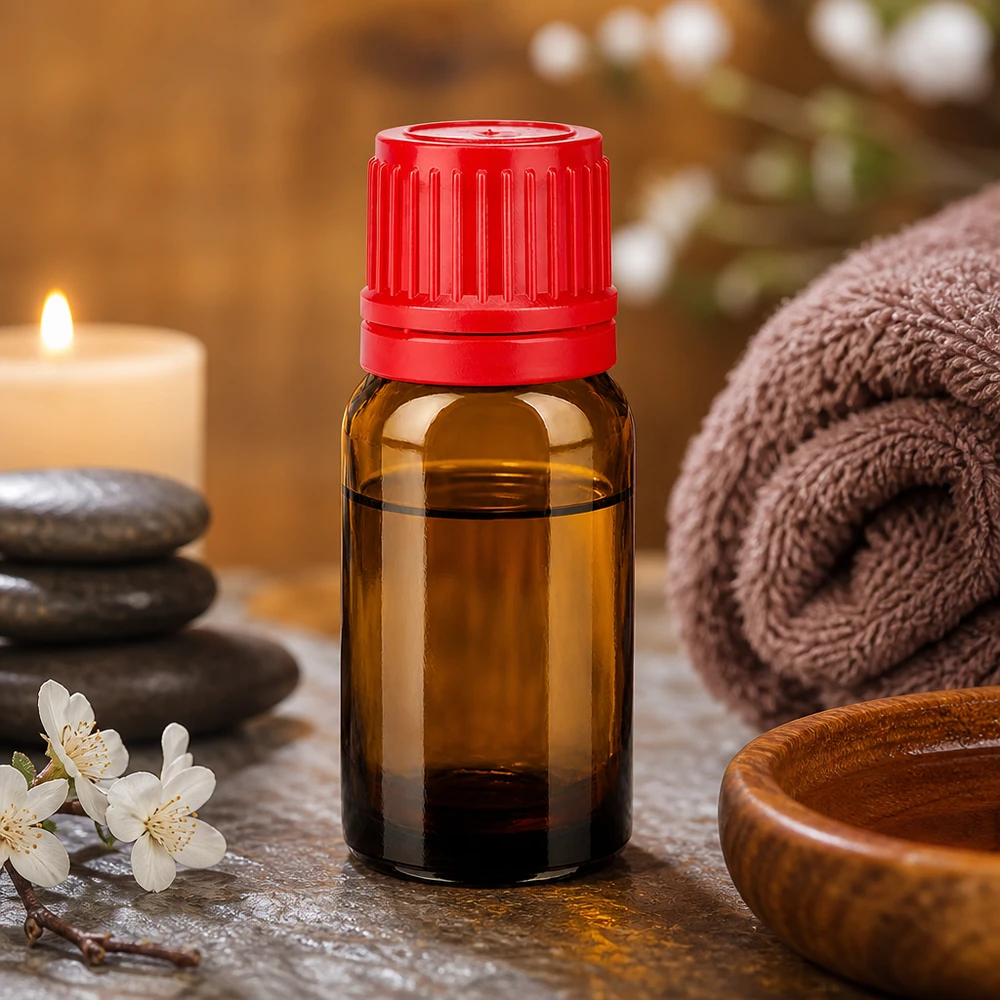 10ml Braunglasflasche mit rotem Originalitätsverschluss für hygienische Aufbewahrung