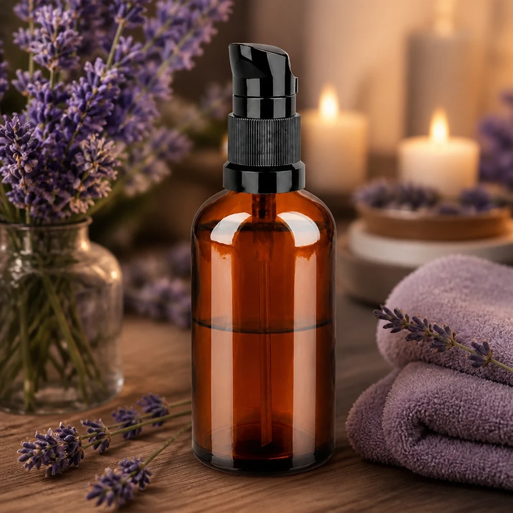 100ml Pumpflasche schwarz Standardverschluss BrownLine UT18/100 Apotheker-Pumpflasche 100ml braun mit schwarzem Pumpaufsatz für lichtempfindliche Wirkstoffe