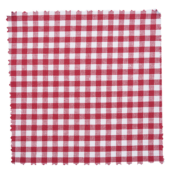 Stoff Schmuckdeckchen bordeaux-kariert 15cm eckig Bordeaux-weiß kariertes Stoffdeckchen 15cm eckig mit gezacktem Rand für Einmachgläser und Marmeladengläser