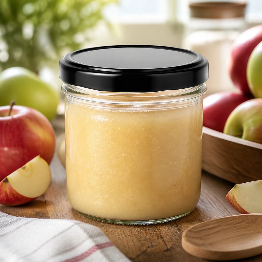 UNiTWIST 125ml Sturzglas mit schwarzem Deckel perfekt für Babynahrung und Fruchtpürees