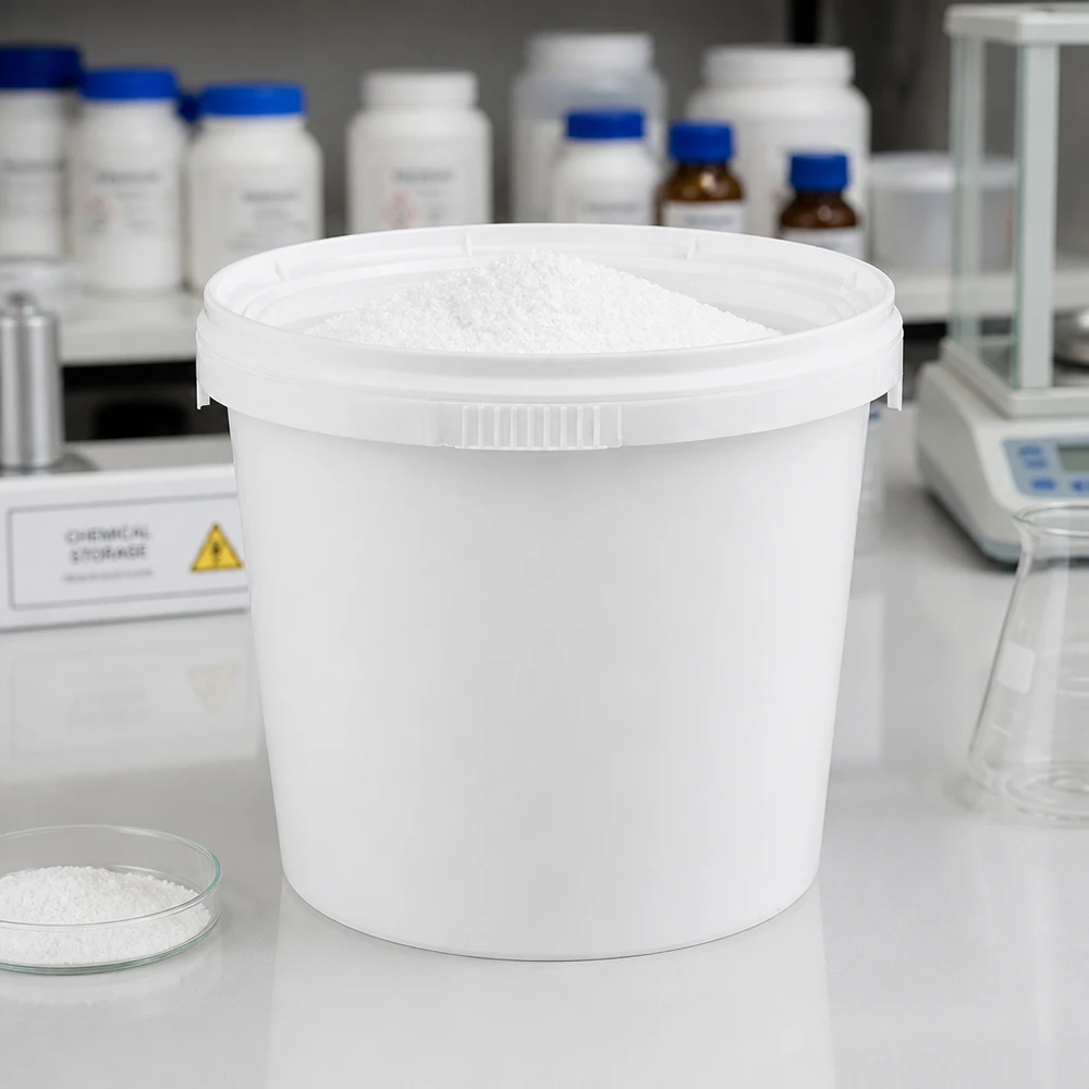 Professioneller Vorratsbehälter 1 Liter PP weiß mit Deckel für Pulver in Laborqualität