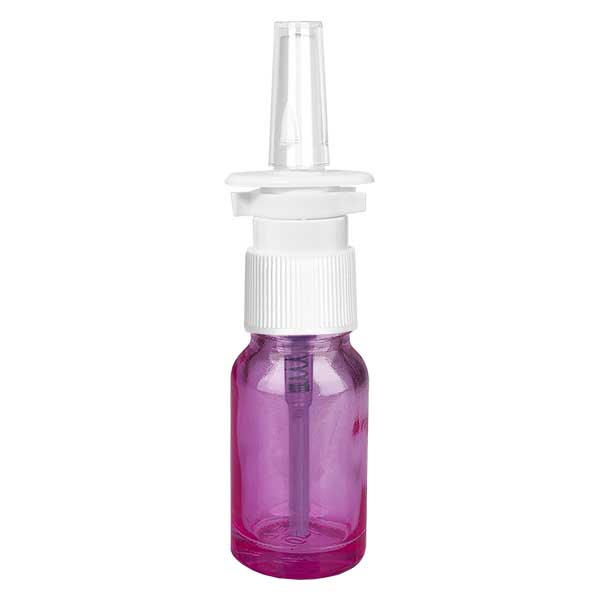 10ml Nasensprayflasche weiß/transparent Standard PurpleLine. UT18/10