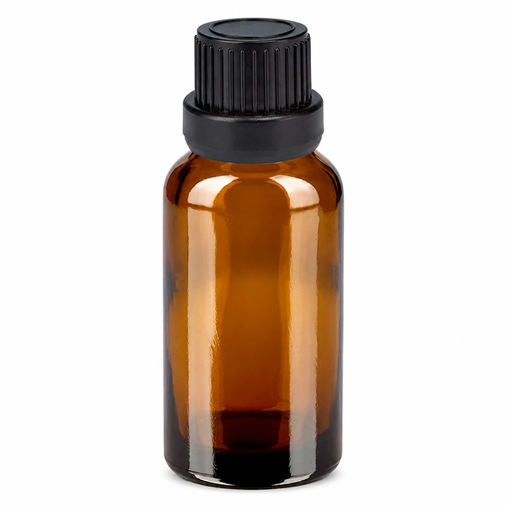 Tropfflasche braun 20ml Fassungsvermögen mit schwarzem 2mm Dosieraufsatz
