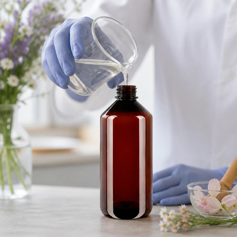 PET Flasche 1000ml mit weißem Standard Originalitätsverschluss PET Vorratsflasche 1 Liter braun mit weißem Sicherheitsverschluss für Flüssigkeiten