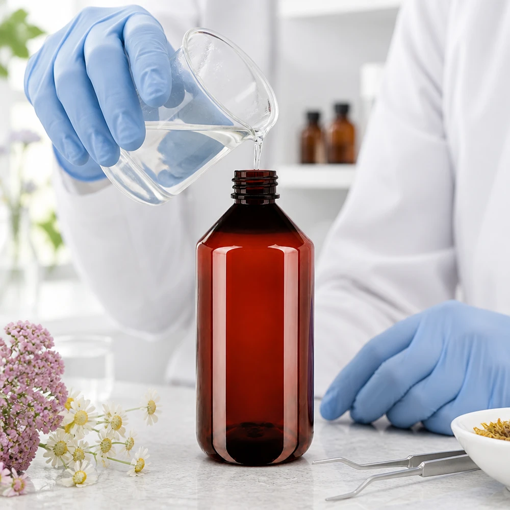 PET Flasche 750ml mit grünem Verschluss Originalitätsverschluss Robuste 750ml Vorratsflasche aus PET Material mit Originalverschluss fuer Naturprodukte