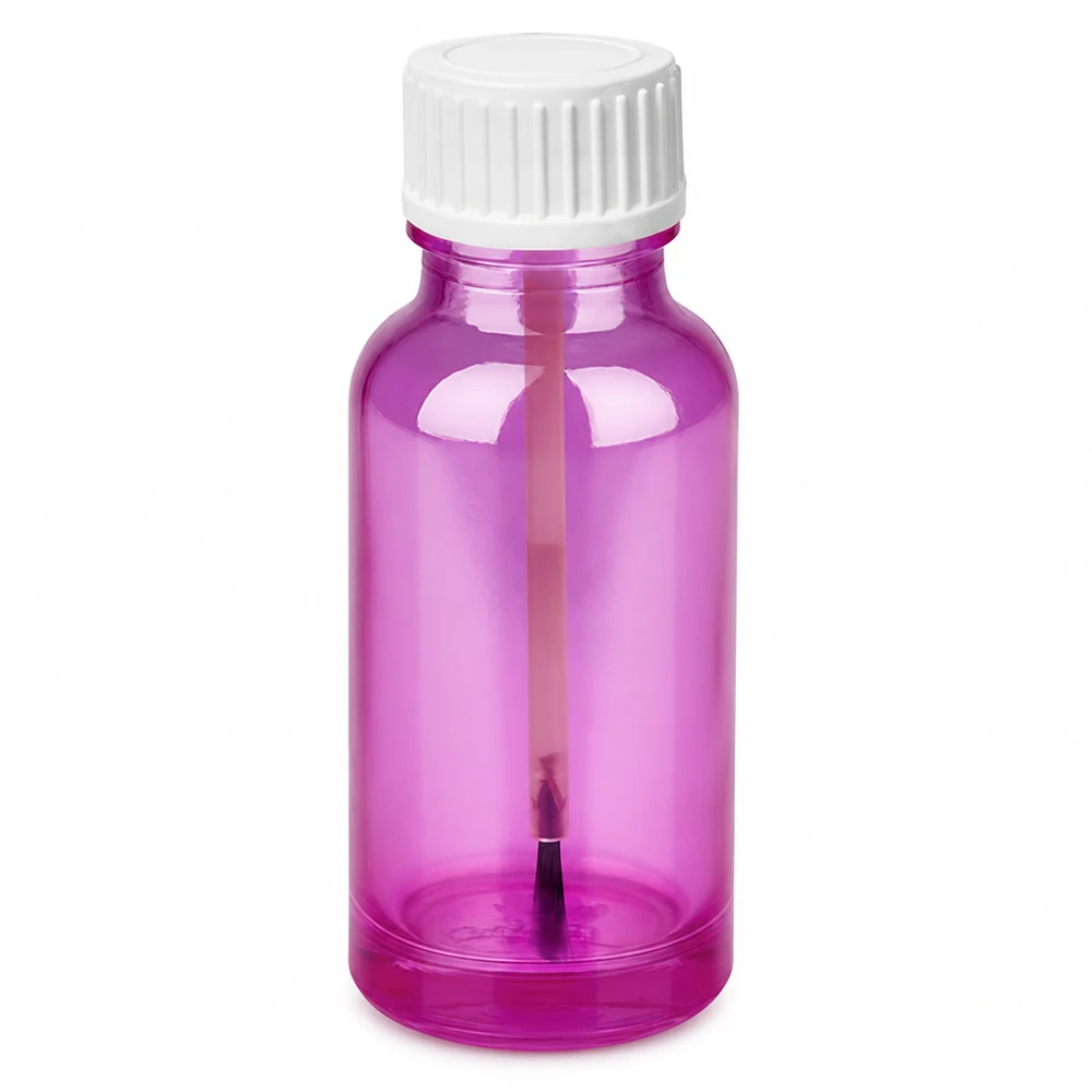 20ml Pinselflasche weiss Standard PurpleLine UT18/20 Kompakte Glasflasche 20ml lila mit praktischem Pinselapplikator weiß