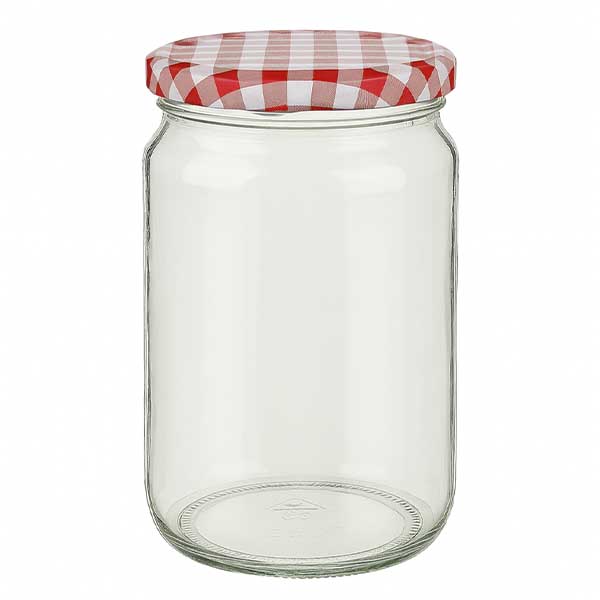 795ml Rundglas mit BasicSeal Deckel rot/weiß UNiTWIST