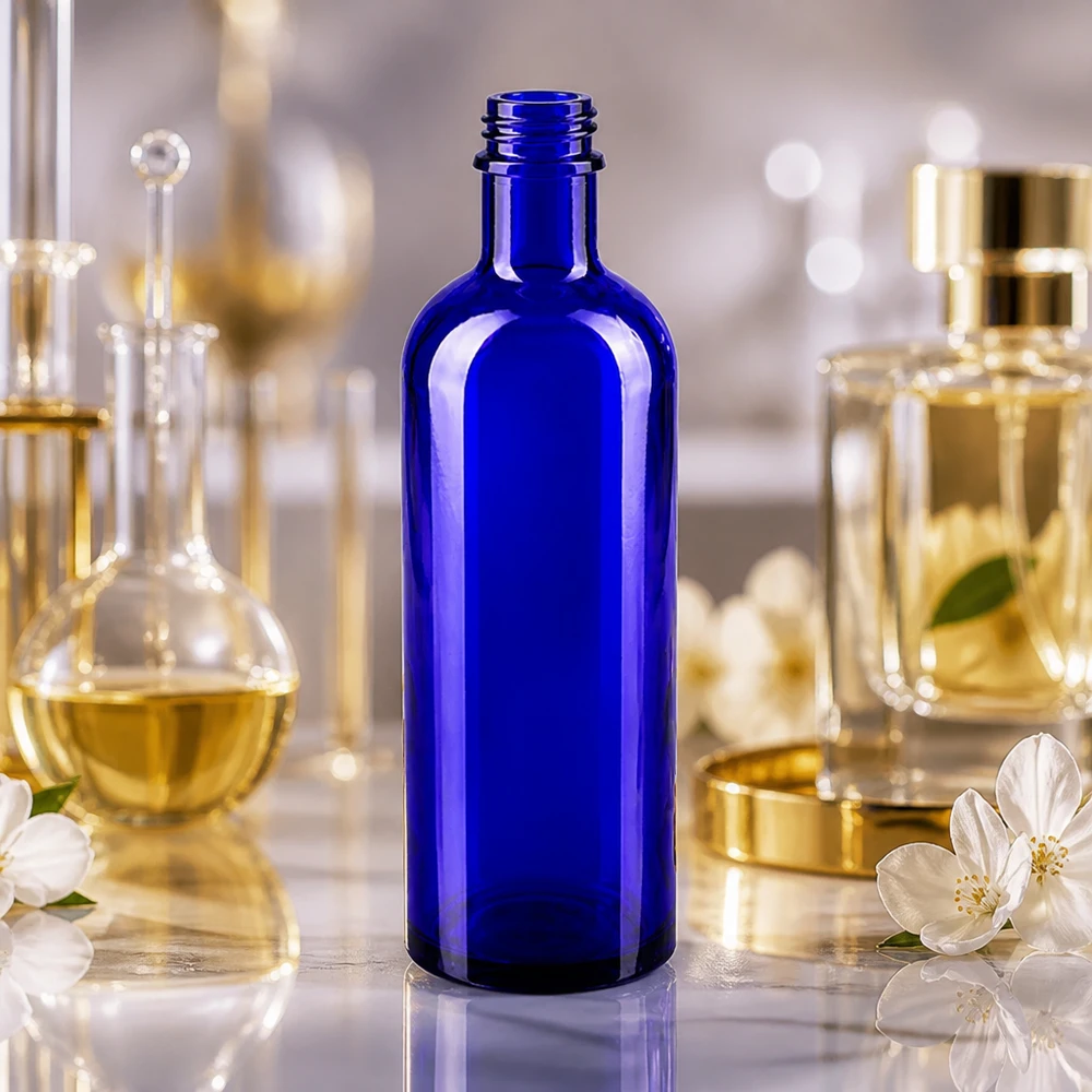 Tropfflasche 200ml DIN 22 BLAUGLAS Tropfflasche 200ml aus robustem Blauglas ideal für DIY-Kosmetik und Aromamischungen