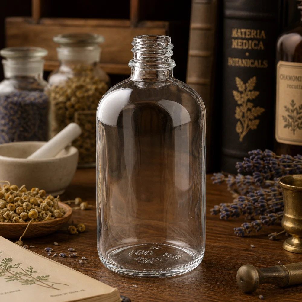 Professionelle ApoGlas Flasche 100ml mit standardisiertem Gewinde für Apotheken und Labore