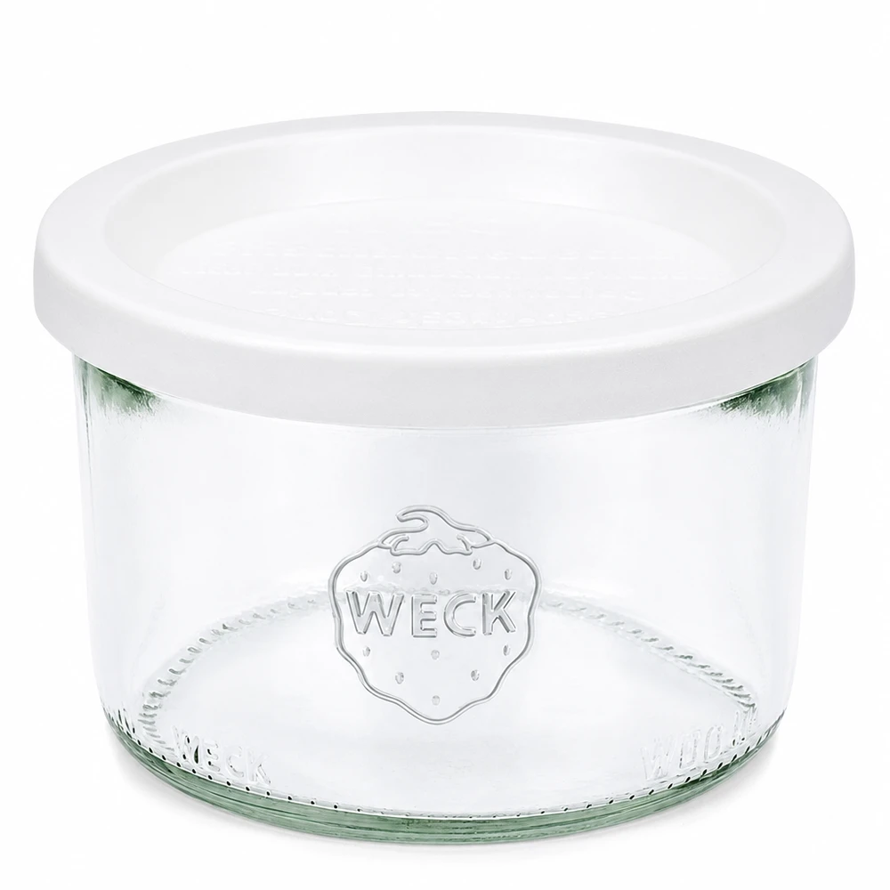 200ml Sturzglas mit Frischedeckel WECK RR80 WECK Sturzglas 200ml mit weißem Frischedeckel RR80 Einmachglas für Marmelade und Konserven