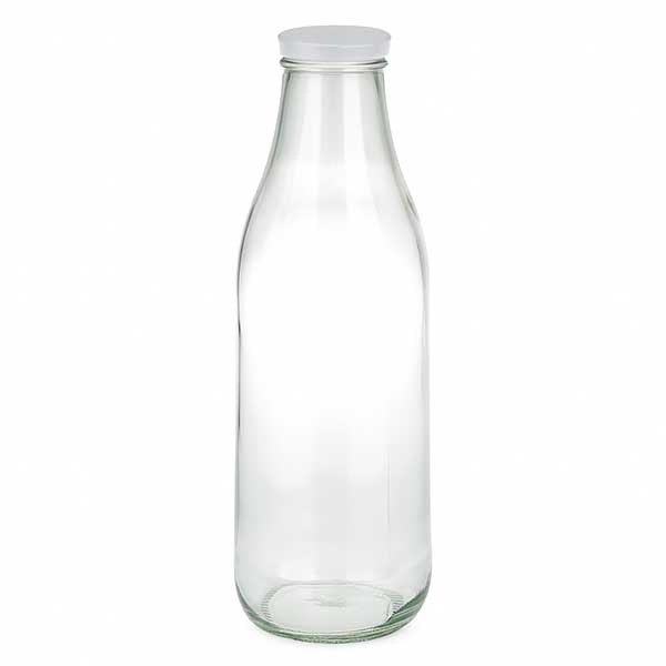1000ml Glasflasche + BasicSeal Deckel weiß UNiTWIST