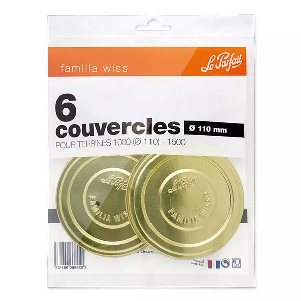 Bag de 6 Lid 110 mm Le Parfait® Familia Wiss
