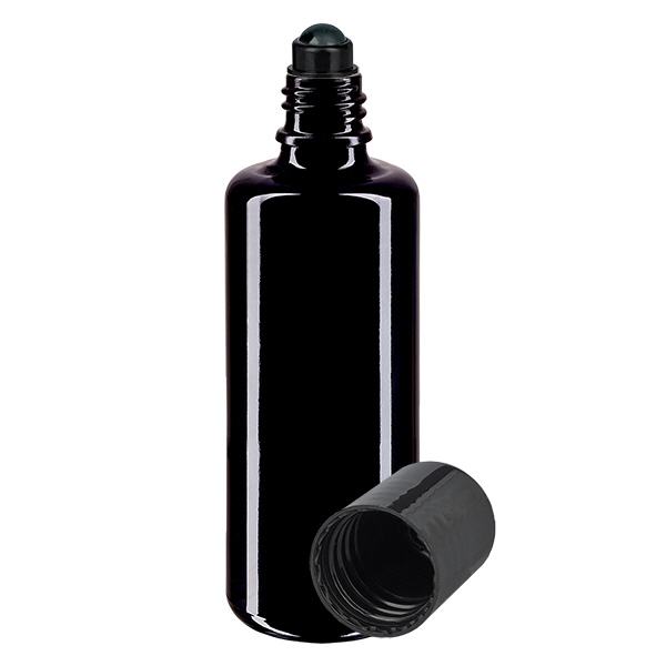 Apothekenflasche viol 100ml Roll-On Verschluss schwarz Apothekenflasche viol 100ml Roll-On Verschluss schwarz