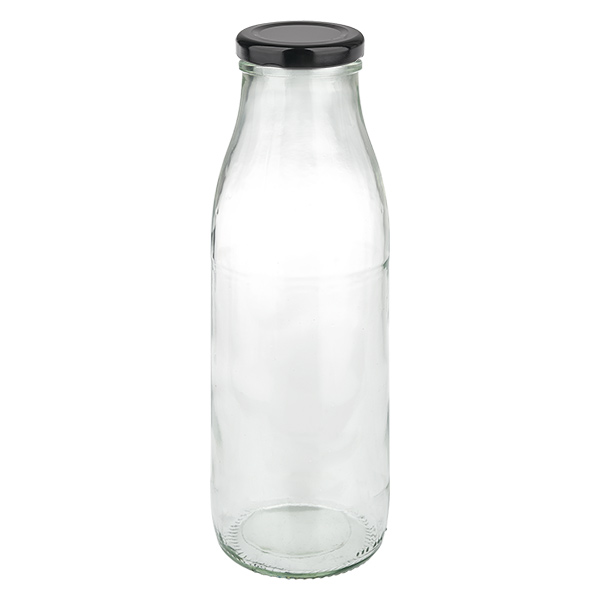 500ml Glasflasche + BasicSeal Deckel schwarz UNiTWIST