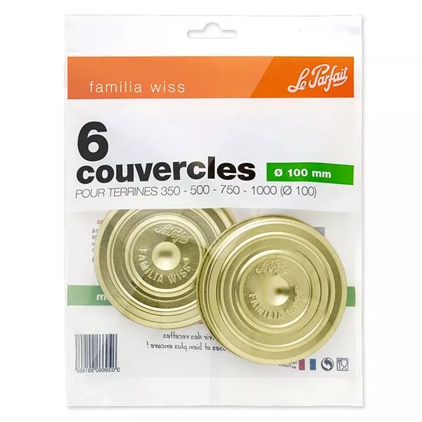Bag de 6 Lid 100 mm Le Parfait® Familia Wiss