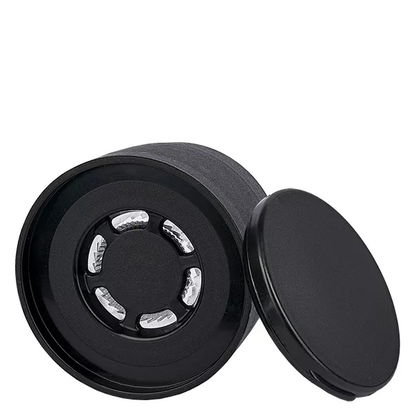 Salz-/Gewürzglas Deckel mit Vario Mühle schwarz Salz-/Gewürzglas Deckel mit Vario Mühle schwarz