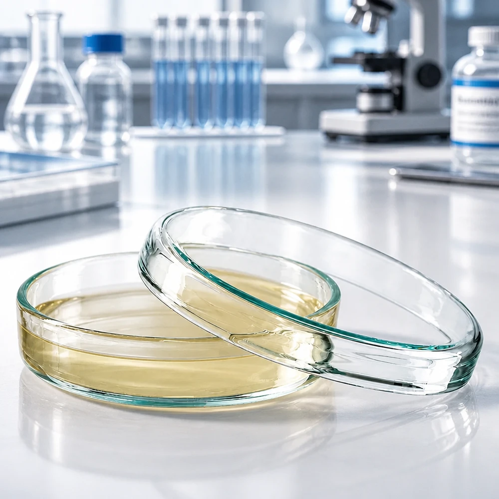 Petrischale 70x15mm Glas Sterile Glaspetrischale 70x15mm mit Nähragar für mikrobiologische Kultivierung im professionellen Labor