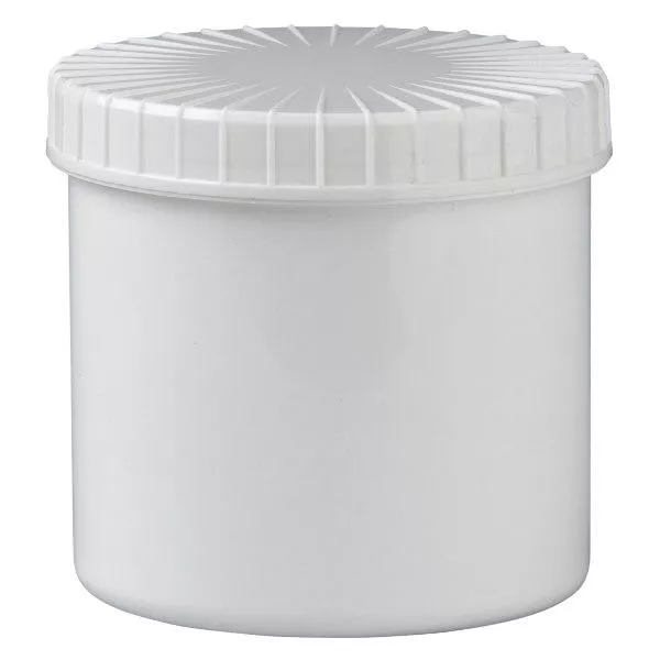 weiße Schraubdose 375 ml mit gerilltem Deckel weiße Schraubdose 375 ml mit gerilltem Deckel