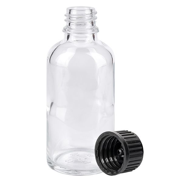 50ml Flasche 11mm Schraubverschluss schwarz Standard ClearLine UT18/50 50ml Flasche 11mm Schraubverschluss schwarz Standard ClearLine UT18/50