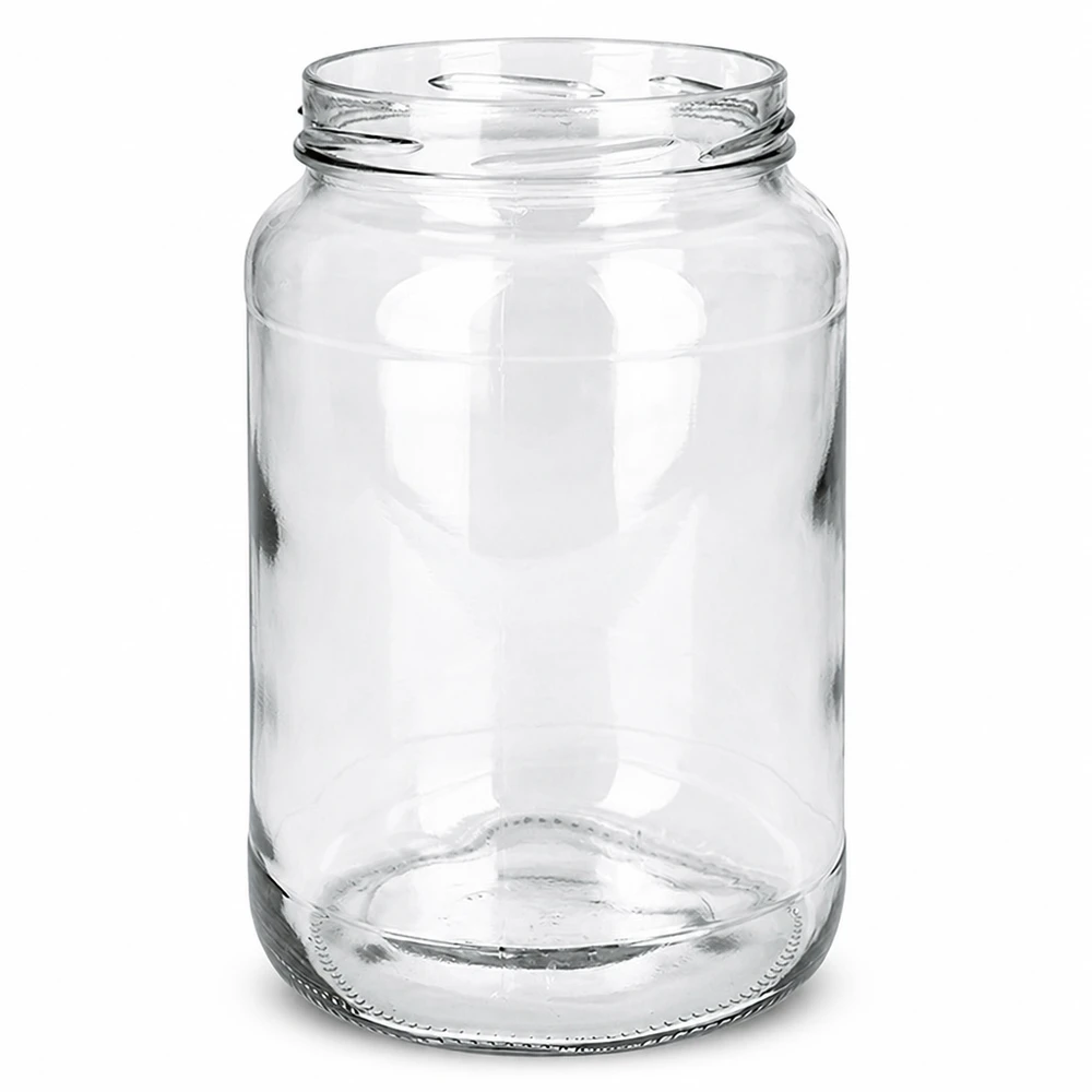 Leeres UNiTWIST Runda1700 Sturzglas 1700ml TO100 Einmachglas transparent ohne Deckel auf weißem Hintergrund