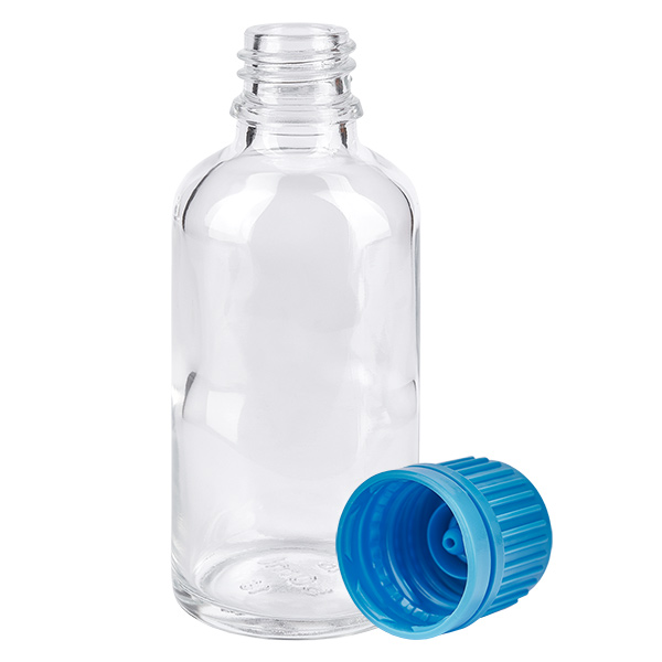 50ml Flasche 11mm Schraubverschluss blau Originalitätsverschluss ClearLine UT18/50 50ml Flasche 11mm Schraubverschluss blau Originalitätsverschluss ClearLine UT18/50