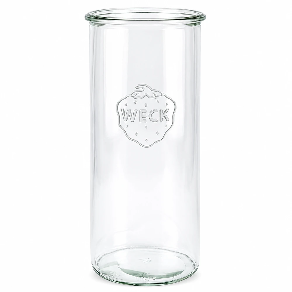 1500ml Sturzglas WECK RR100 WECK Sturzglas 1500ml RR100 transparent mit eingeprägtem Logo und rundem Boden für Einmachen und Vorratshaltung
