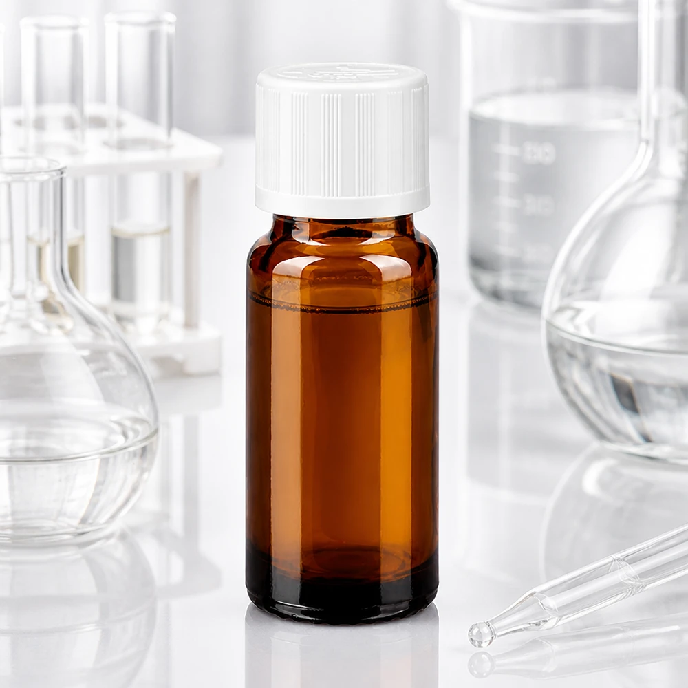 Apothekenflasche braun 10ml Tropfverschluss weiß Kindersicherung Standard Laborgerechte Braunglas-Tropfflasche 10ml mit weißem KiSi-Verschluss und kindersicherem Aufsatz